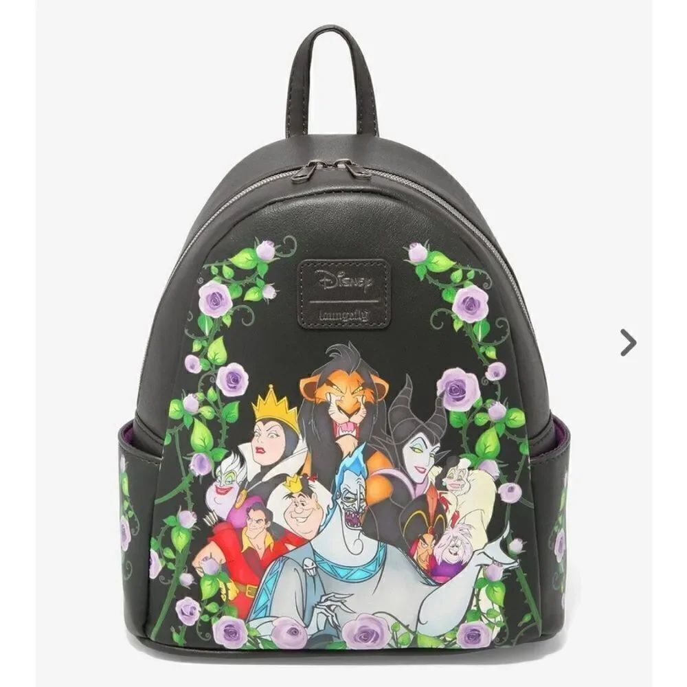 Loungefly Disney Villains Floral Mini Backpack NWT